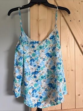 MINE Floral Blue, Teal & Cream Spaghetti Strap Cami